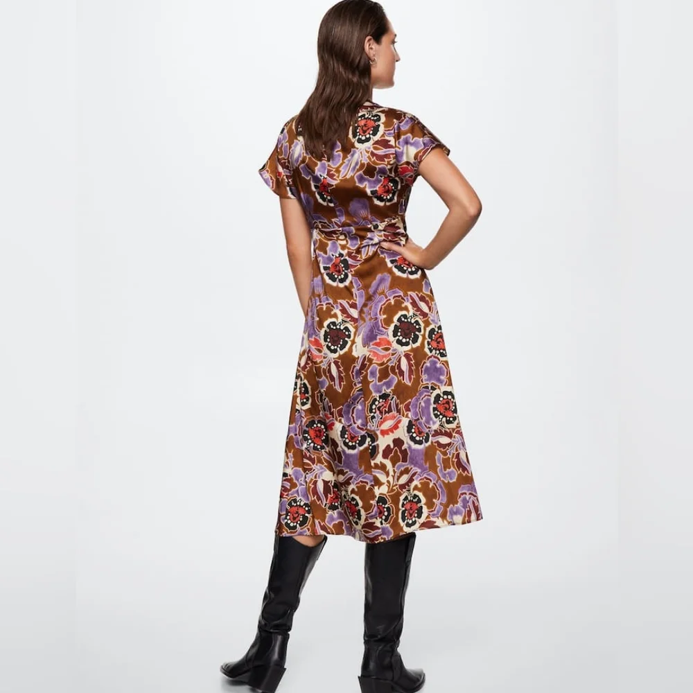 MANGO Floral midi dress - Picture 4 of 5
